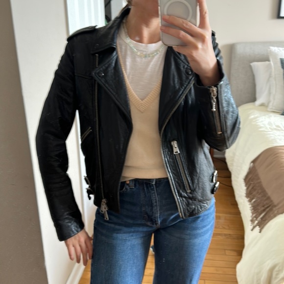 All saints amazing leather jacket -perfectly worn in - Picture 1 of 2